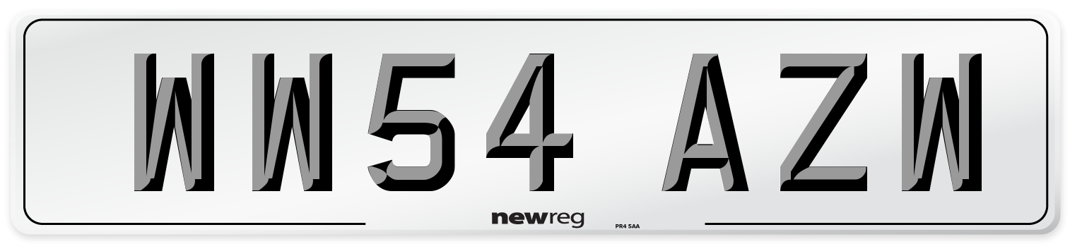 WW54 AZW Number Plate from New Reg